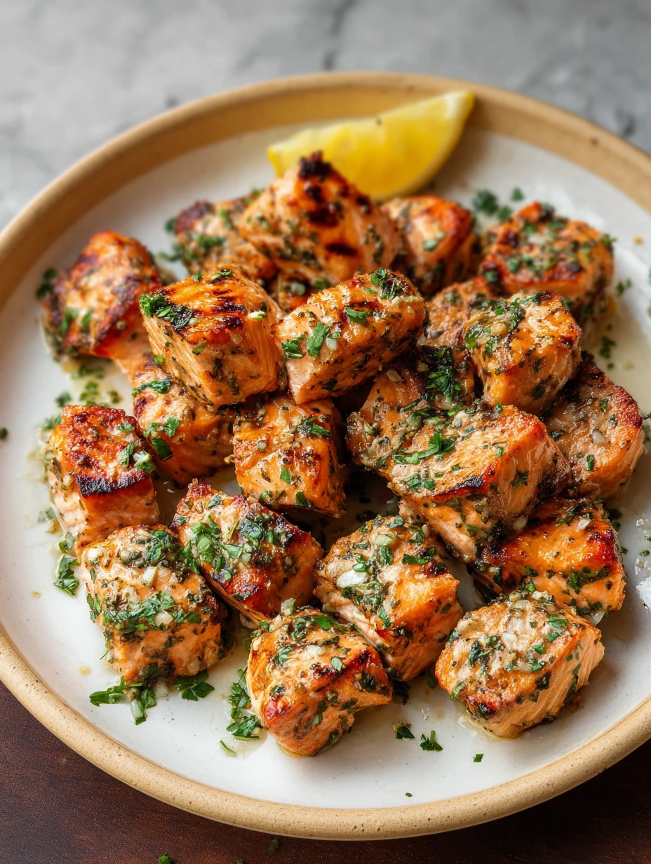 Garlic Butter Salmon Bites