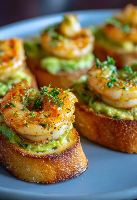 Easy Garlic Shrimp Crostini Recipe Avocado Toast With Shrimp Topping Best Garlic Shrimp On Avocado Crostini How To Make Sh...