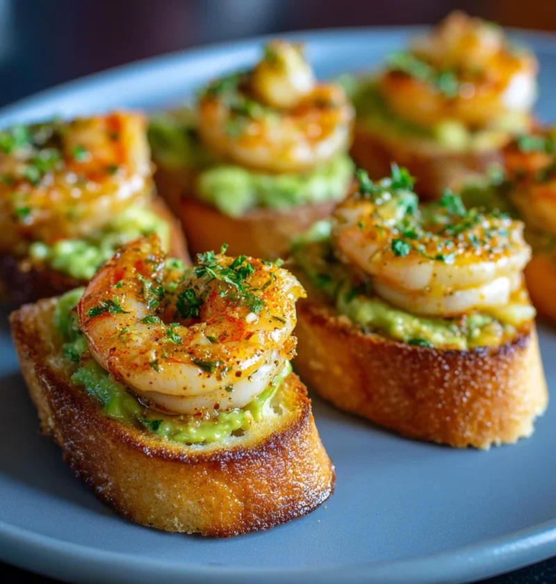 Easy Garlic Shrimp Crostini Recipe Avocado Toast With Shrimp Topping Best Garlic Shrimp On Avocado Crostini How To Make Sh...