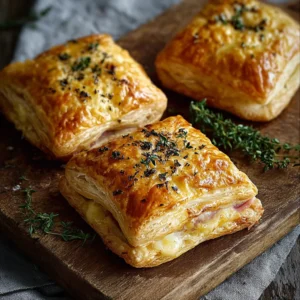 Ham and Cheese Puff Pastry Pockets Recipe for Quick Snack Bliss