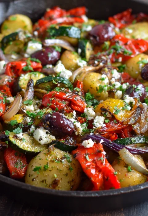 Easy One Pan Greek Vegetables Recipe Mind-blowing Greek Vegetable Dish Best Greek Veggies One Skillet Recipe Quick And Eas...