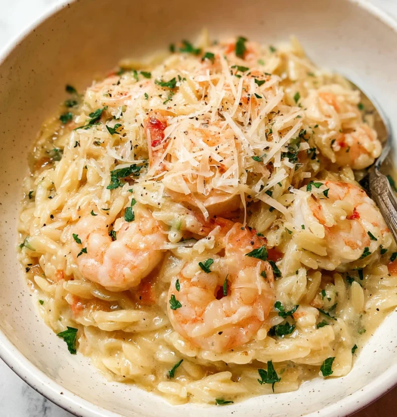 Easy Shrimp Scampi Orzo Recipe Best Shrimp Scampi Orzo For Dinner Gluten-free Shrimp Scampi Orzo Quick Shrimp Scampi Orzo ...