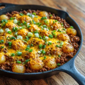 Sloppy Joe Cheesy Potato Skillet