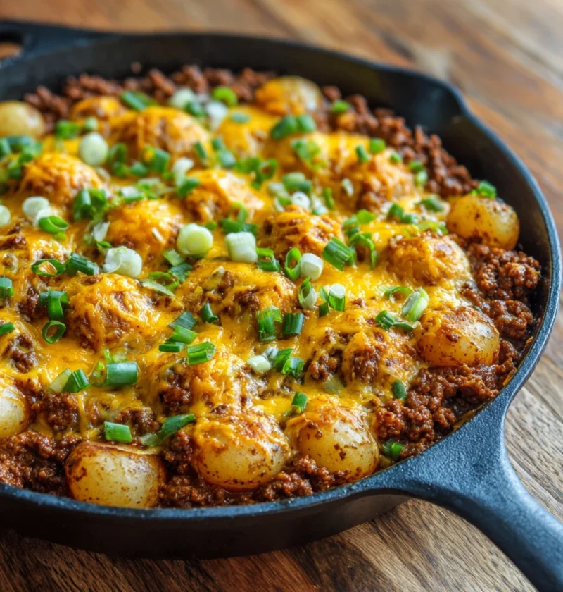 Easy Sloppy Joe Cheesy Potato Skillet Recipe Best Cheese For Sloppy Joe Skillet One-pan Sloppy Joe And Potato Dinner How T...