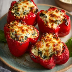 Spinach and Feta Stuffed Peppers Recipe