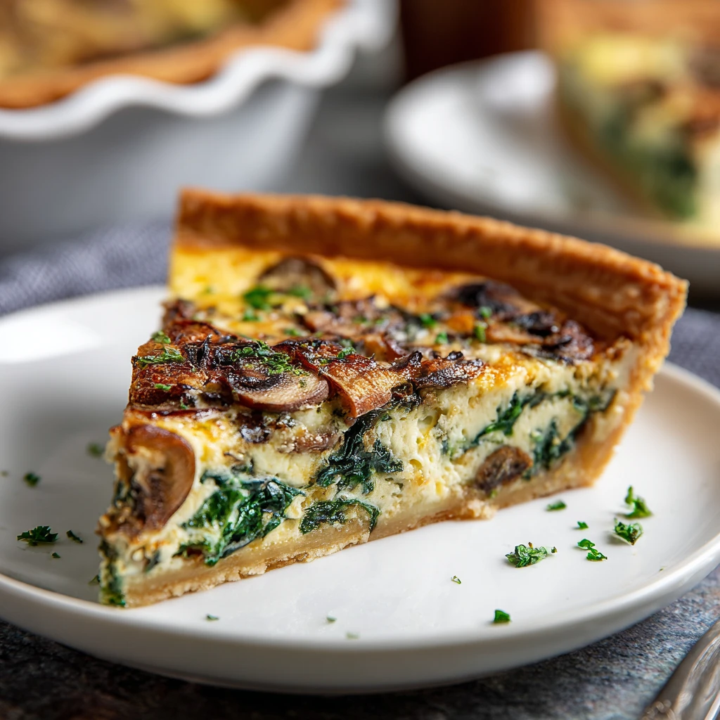 Savory Spinach and Mushroom Quiche : You’ll Love to Make