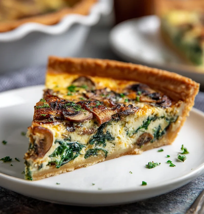 Easy Spinach Mushroom Quiche Recipe Homemade Savory Quiche Ideas Best Spinach And Mushroom Quiche Low Carb Spinach Quiche ...