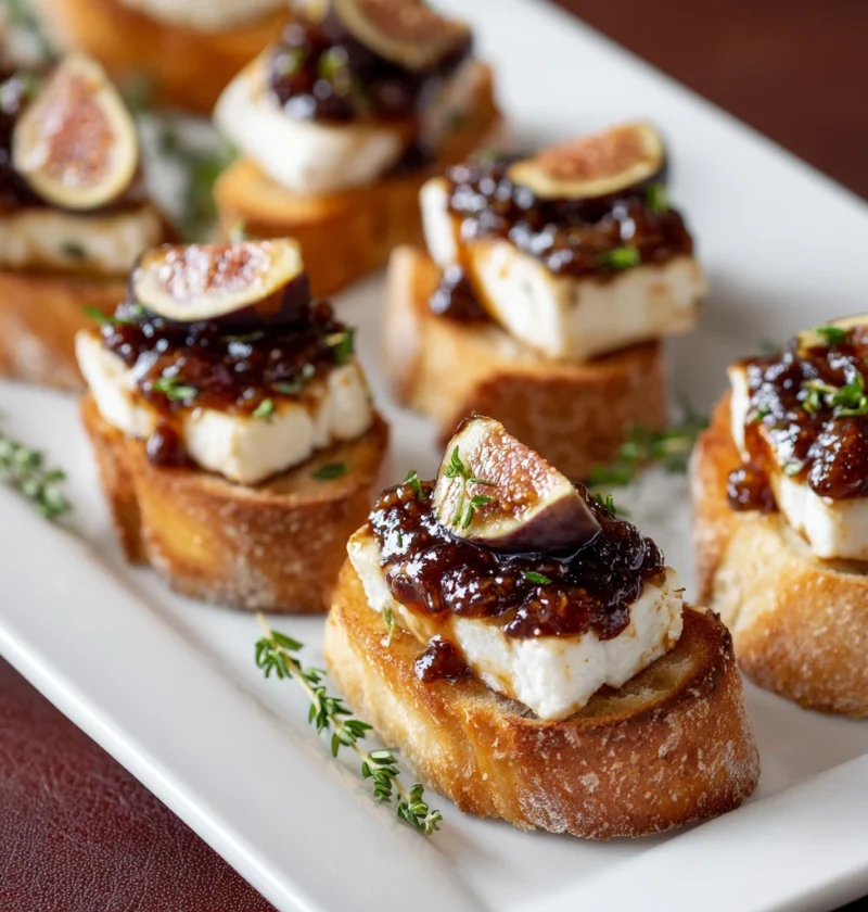 Fig And Brie Crostini Recipe Easy Fig Brie Crostini Appetizer Elegant Holiday Appetizer Ideas Make Ahead Fig Brie Crostini...