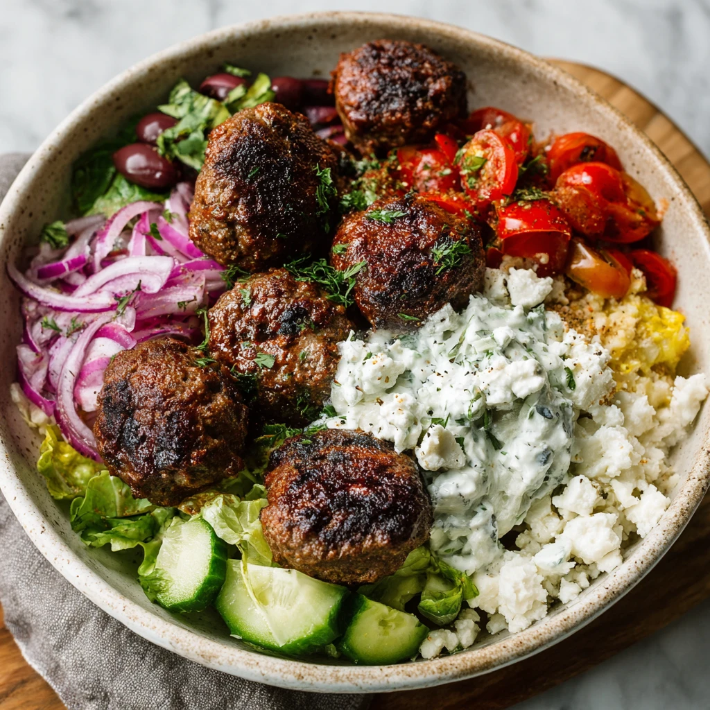 Greek Meatball Bowl