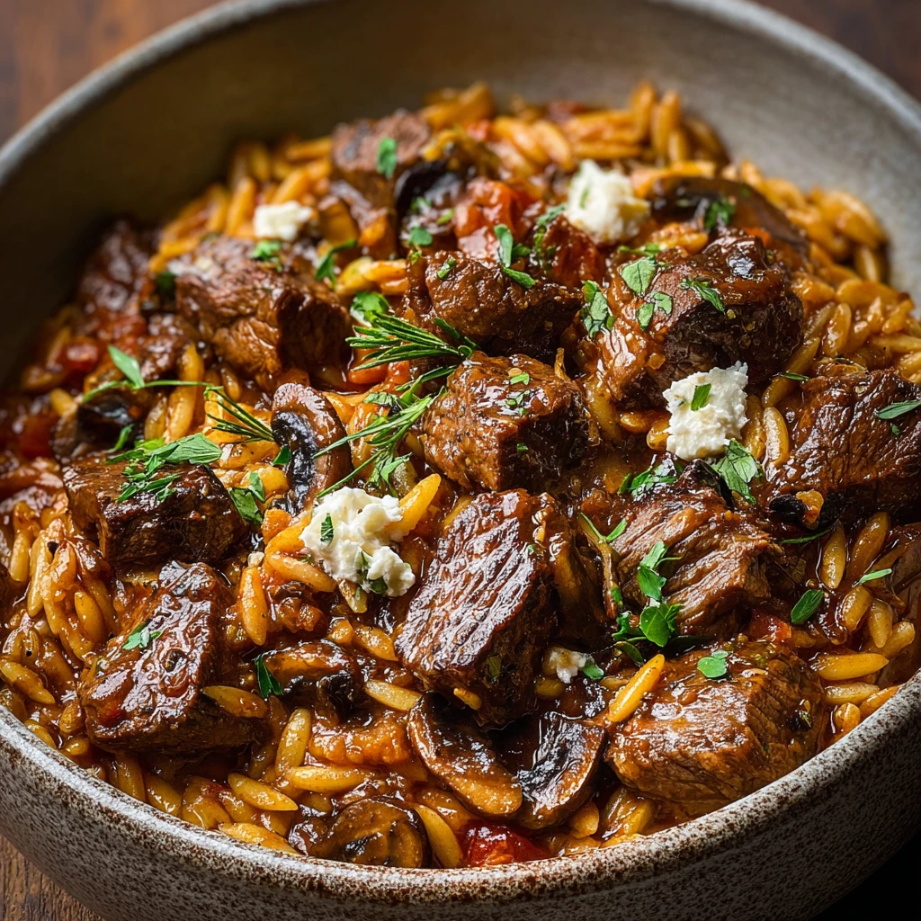 Greek-Style Lamb & Orzo Stew with Mushrooms: A Soul-Warming Comfort Classic