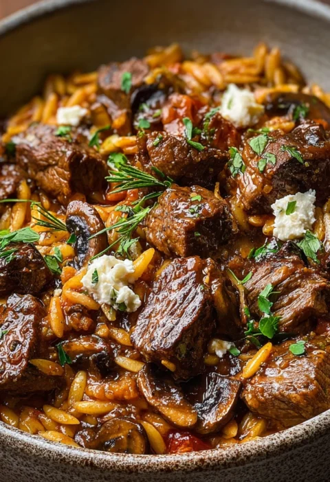 Greekstyle Lamb Orzo Stew Mushrooms Soulwarming Comfort Classic