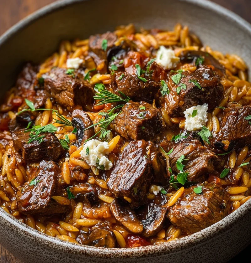 Greekstyle Lamb Orzo Stew Mushrooms Soulwarming Comfort Classic