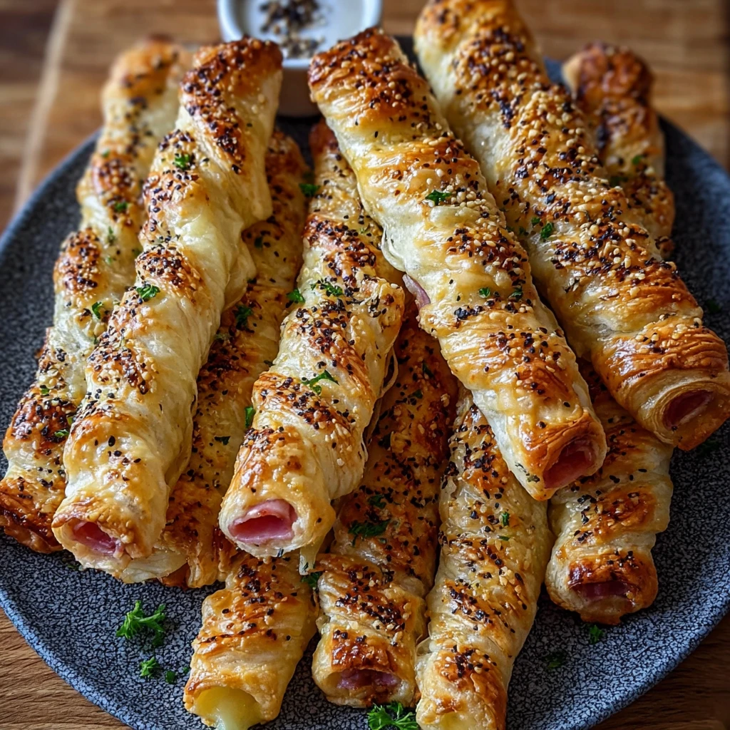 Ham and Cheese Puff Pastry Sticks