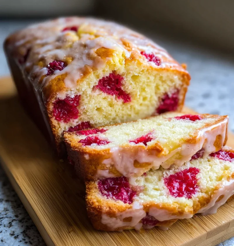 Heavenly Lemon Raspberry Loaf Bake