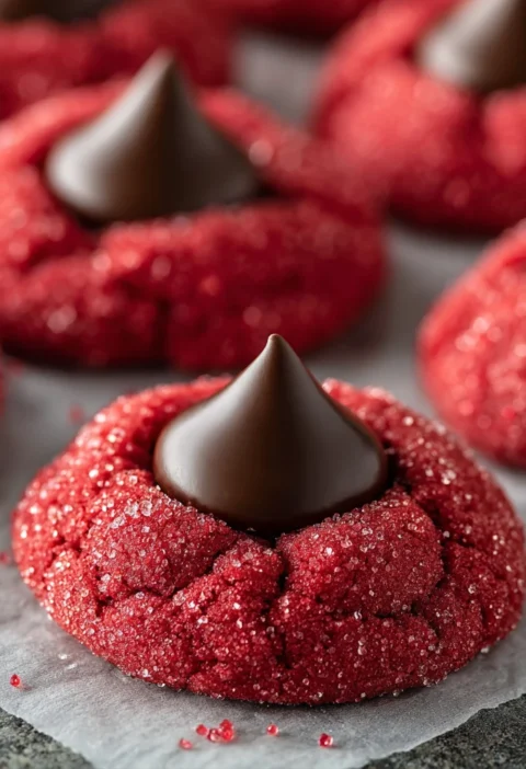 Hersheys Red Velvet Blossoms Cookies