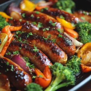 HONEY GARLIC SHEET PAN SAUSAGE