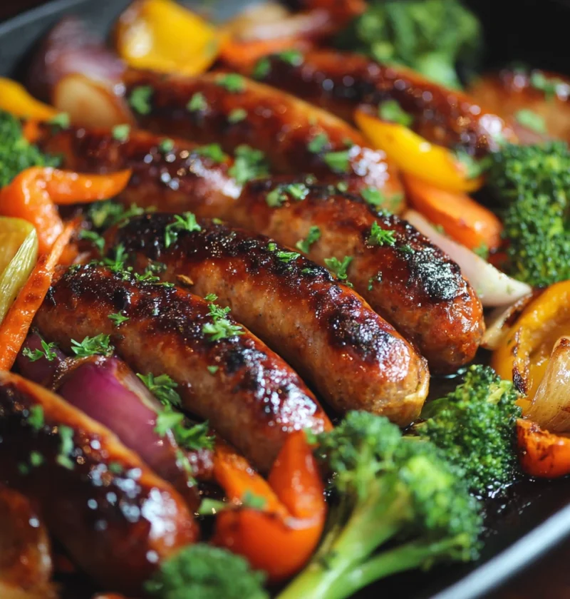 Honey Garlic Sheet Pan Sausage