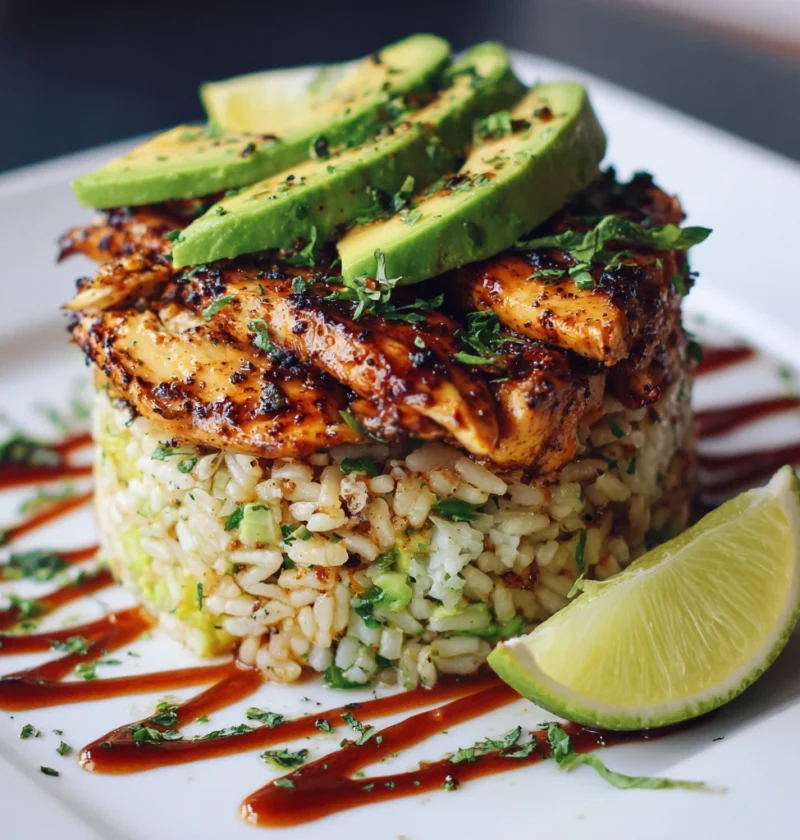 Honey Lime Chicken Avocado Rice Recipe Best Honey Lime Chicken Rice Bowl Easy Avocado Rice Stack Recipe Healthy Chicken Av...