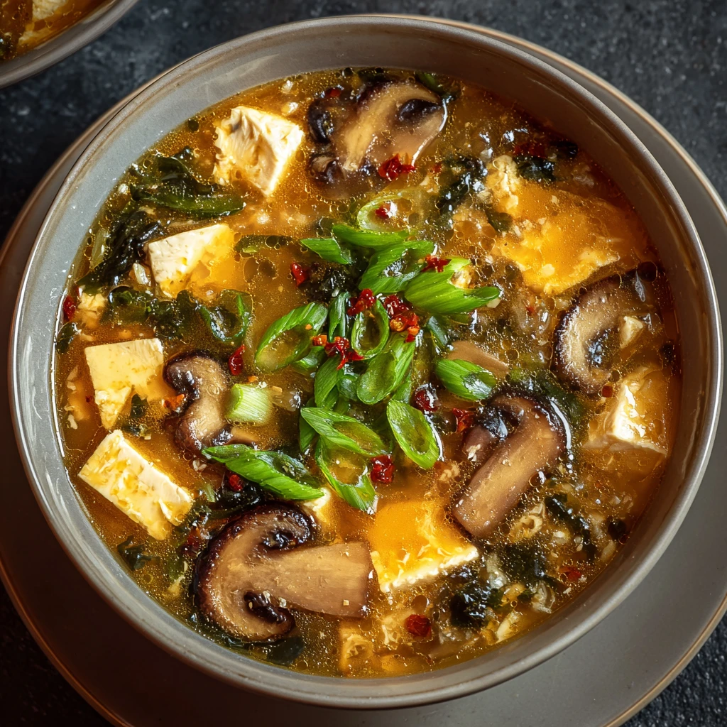 Hot & Sour Mushroom Tofu Soup – A Comforting Bowl of Warmth, Tang & Flavor