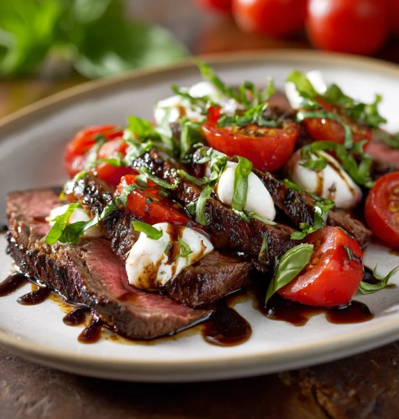 How To Cook Juicy Flank Steak Caprese Best Balsamic Dressing For Steak Caprese Flank Steak Caprese Salad Recipe Low Carb F...