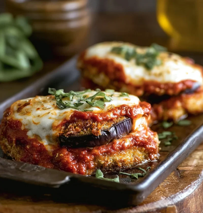 Lightened Chicken Parmesan Recipe Eggplant And Chicken Parmesan Bake Healthy Chicken Eggplant Parmesan Low-calorie Chicken...