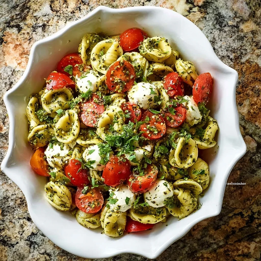 Pesto Pasta with Tomatoes and Mozzarella Recipe