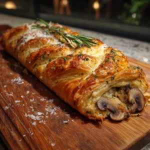 Savory Mushroom & Gruyere Puff Pastry Braid
