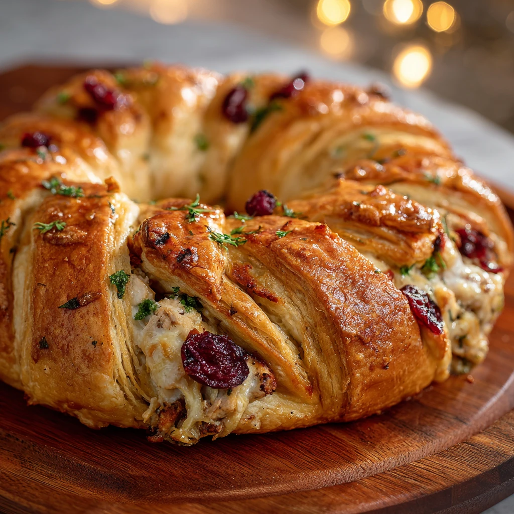 Savory Turkey and Cranberry Crescent Ring