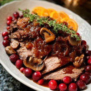 Slow Cooker Cranberry Mushroom Beef Brisket – The Perfect Comfort Meal