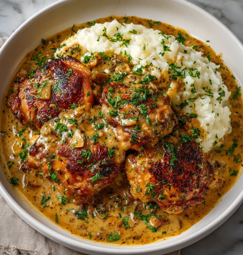 Smothered Chicken Thighs Gravy
