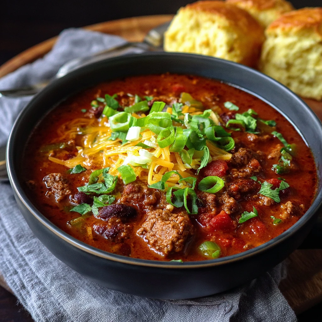 Spicy Queso Beef Chili - Hearty, Flavorful & Full of Comfort
