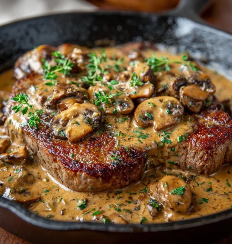 Steak Diane Mushroom Cream Sauce