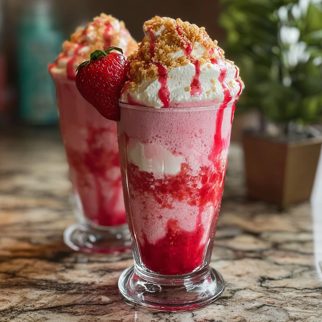 Strawberry Patch Ice Cream Soda Float