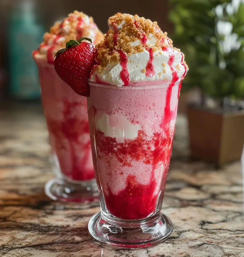 Strawberry Patch Ice Cream Soda Float