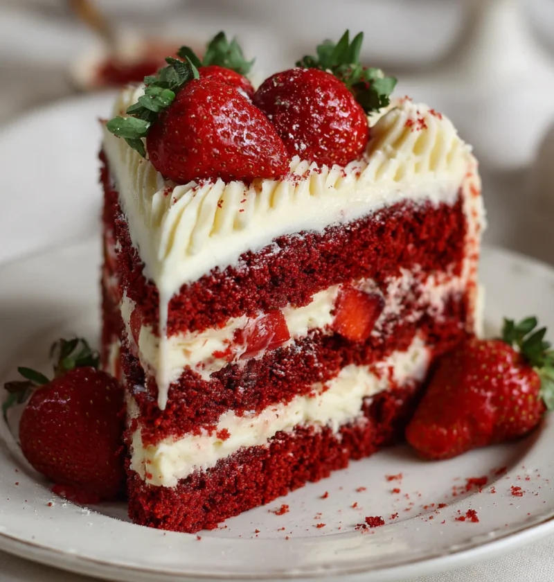 Strawberry Red Velvet Cream Cake Irresistible Recipe