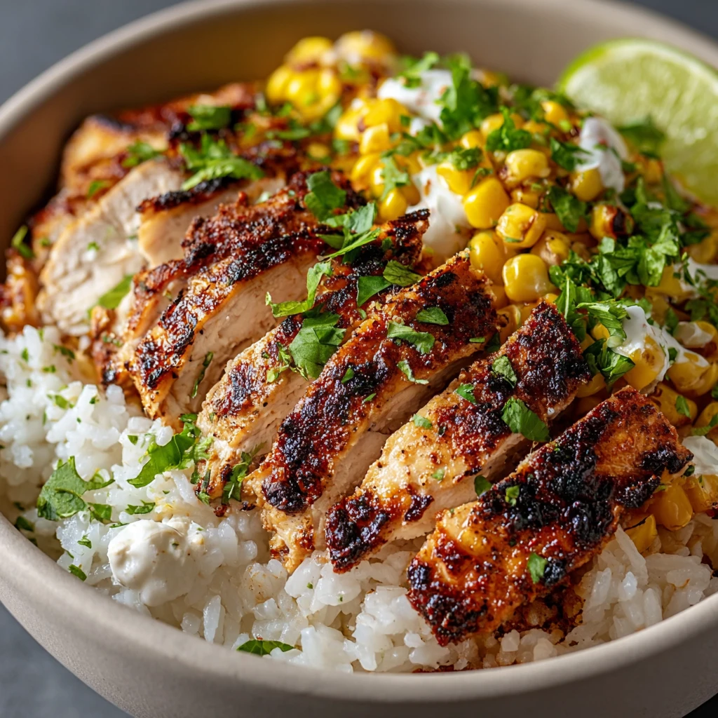 Street Corn Chicken Rice Bowl