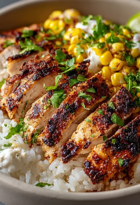 Street Corn Chicken Rice Bowl Recipe Mexican Street Corn Chicken Bowl Easy Street Corn Chicken Rice Recipe Healthy Chicken...