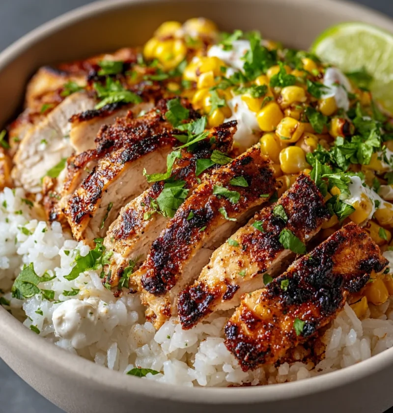 Street Corn Chicken Rice Bowl Recipe Mexican Street Corn Chicken Bowl Easy Street Corn Chicken Rice Recipe Healthy Chicken...