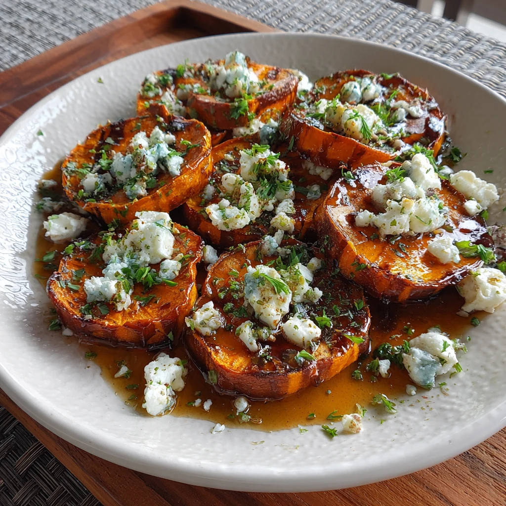 Roasted Sweet Potato Rounds with Honey & Feta