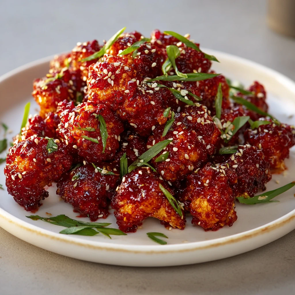 Addictive Air Fried Korean Chili Cauliflower – Vegan!