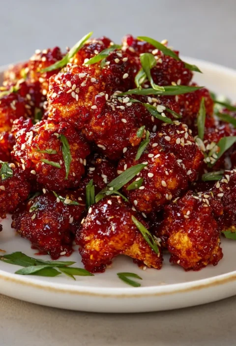 Vegan Air Fried Cauliflower Recipe Korean Chili Cauliflower Vegan Spicy Air Fryer Cauliflower Bites Low Calorie Vegan Caul...