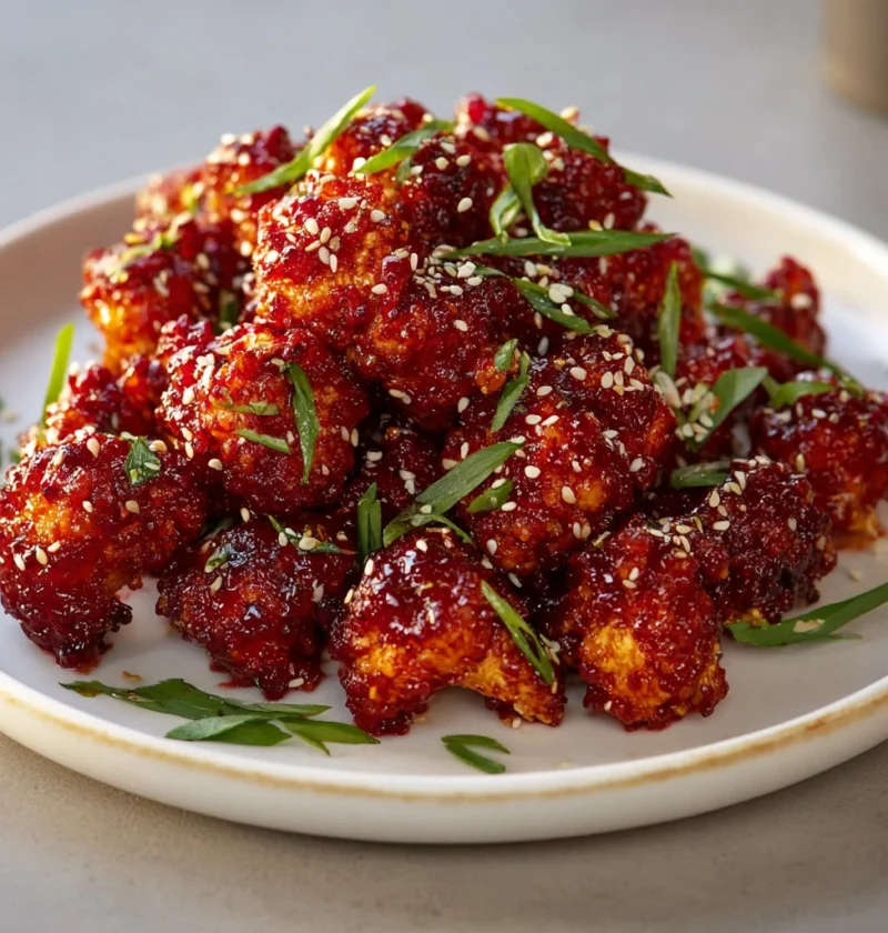 Vegan Air Fried Cauliflower Recipe Korean Chili Cauliflower Vegan Spicy Air Fryer Cauliflower Bites Low Calorie Vegan Caul...
