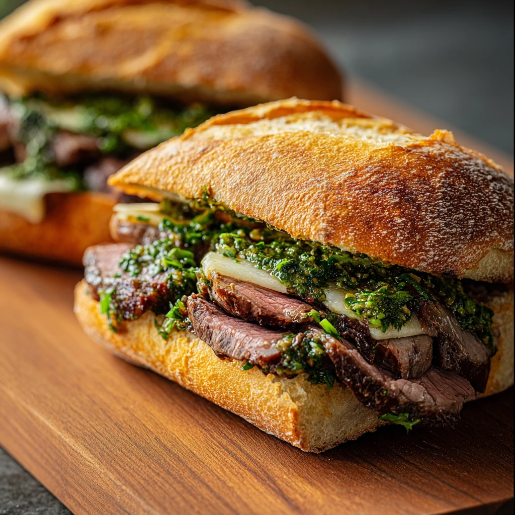 Asiago Chimichurri Steak Sandwiches