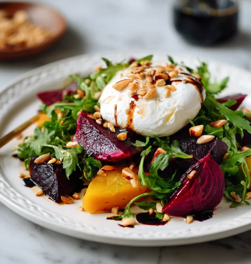 Beet Burrata Salad Pine Nuts Balsamic Dressing