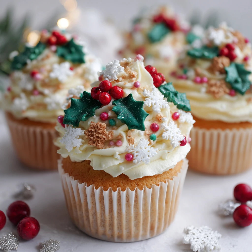 Christmas Vanilla Cupcakes