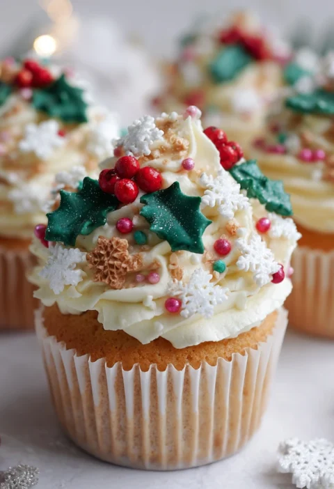 Best Christmas Vanilla Cupcakes Recipe Easy Homemade Christmas Vanilla Cupcakes Gluten-free Vanilla Christmas Cupcakes Veg...