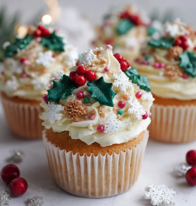 Best Christmas Vanilla Cupcakes Recipe Easy Homemade Christmas Vanilla Cupcakes Gluten-free Vanilla Christmas Cupcakes Veg...