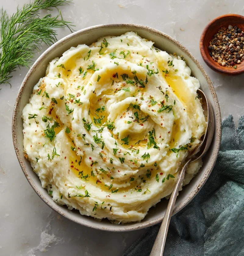 Best Garlic And Herb Butter Mashed Potatoes Recipe Easy Garlic Herb Butter Mashed Potatoes Creamy Garlic And Herb Mashed P...