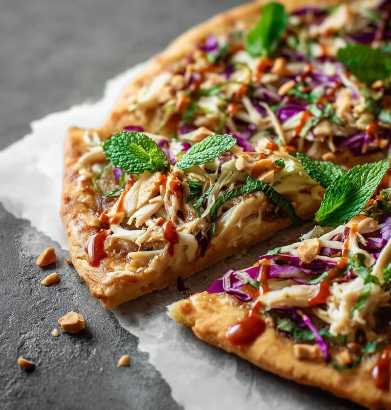 Best Thai Chicken Pizza Recipe Easy Thai Peanut Sauce Pizza Homemade Thai Chicken Pizza Gluten-free Thai Chicken Pizza Veg...