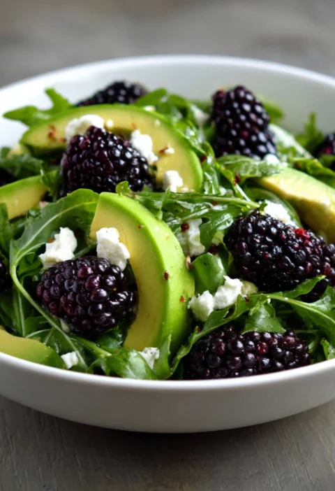 Blackberry Avocado Arugula Salad Recipe Sweet Creamy Peppery Salad Ideas Blackberry And Avocado Salad Benefits Best Arugul...